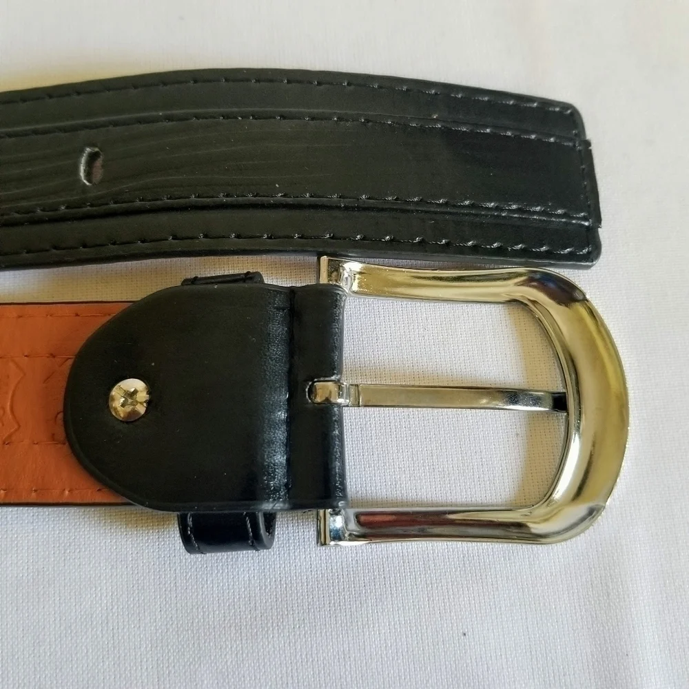 Black Genuine Leather Belt 45